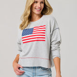 American Flag Relaxed Sweatshirt - TresChicTexas