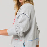 American Flag Relaxed Sweatshirt - TresChicTexas