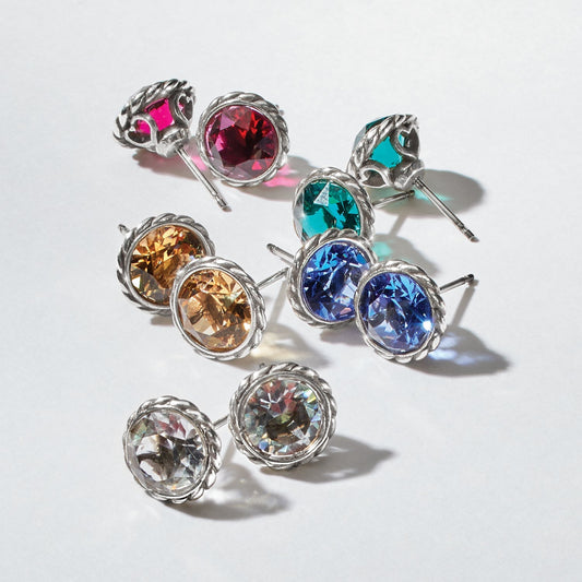 CRYSTAL IRIS STUD EARRINGS