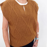 Split Crew Neck Sweater Vest