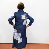 Patchwork Button Down Denim Dress