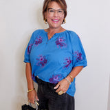 Nita Embroidered S/S Blouse