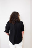Puff Elbow Sleeve Snap Front Shirt