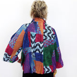 Mixed Art Balloon Sleeve Jacket