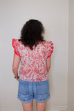 Paisley Ruffle Sleeve Blouse