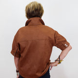 Elvie Puff Sleeve Suede Top