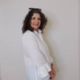 3/4 Sleeve Ribbon Trimmed Shirt