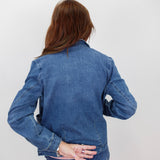 Stretch Denim Embroidered Jacket
