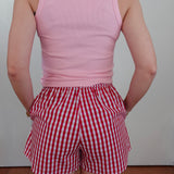 On The Go Red Gingham Boxer Shorts