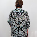 Button down Blouse W/ Roll-Tab Sleeves