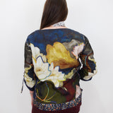 Floral Cinched Sleeve Pop Over Top