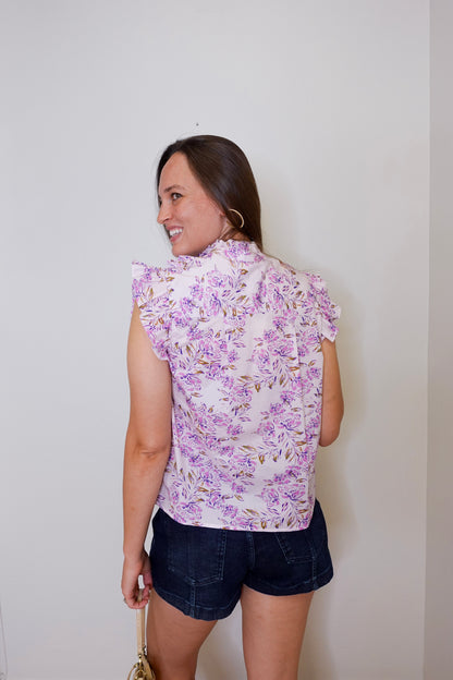 Sleeveless Ruffle Top