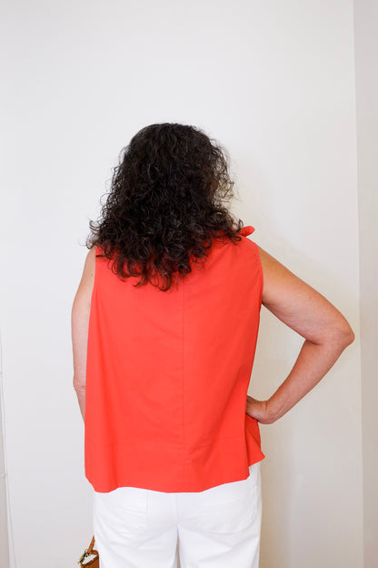 Sleeveless Tie Neck Top