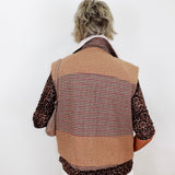 Woven Fur Button Up Vest