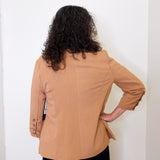 Fitted Blazer W/ Ruched Sleeve