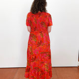 Ruched Top S/S Maxi Dress