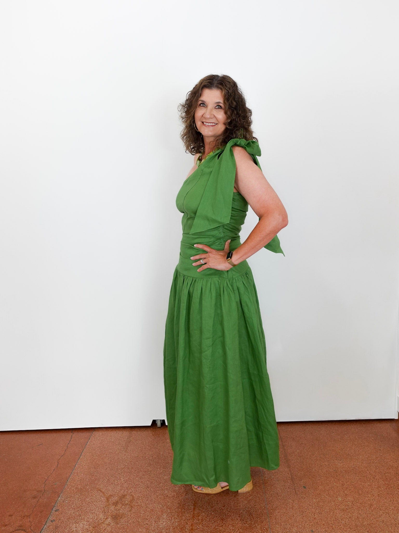 Linen One Shoulder Maxi Dress - TresChicTexas