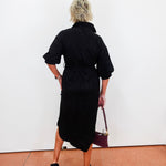 Belted Dress W/ Puff Sleeves - TresChicTexas