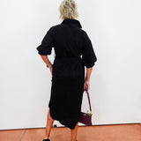 Belted Dress W/ Puff Sleeves - TresChicTexas