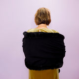 Wrap With Faux Fur Trim