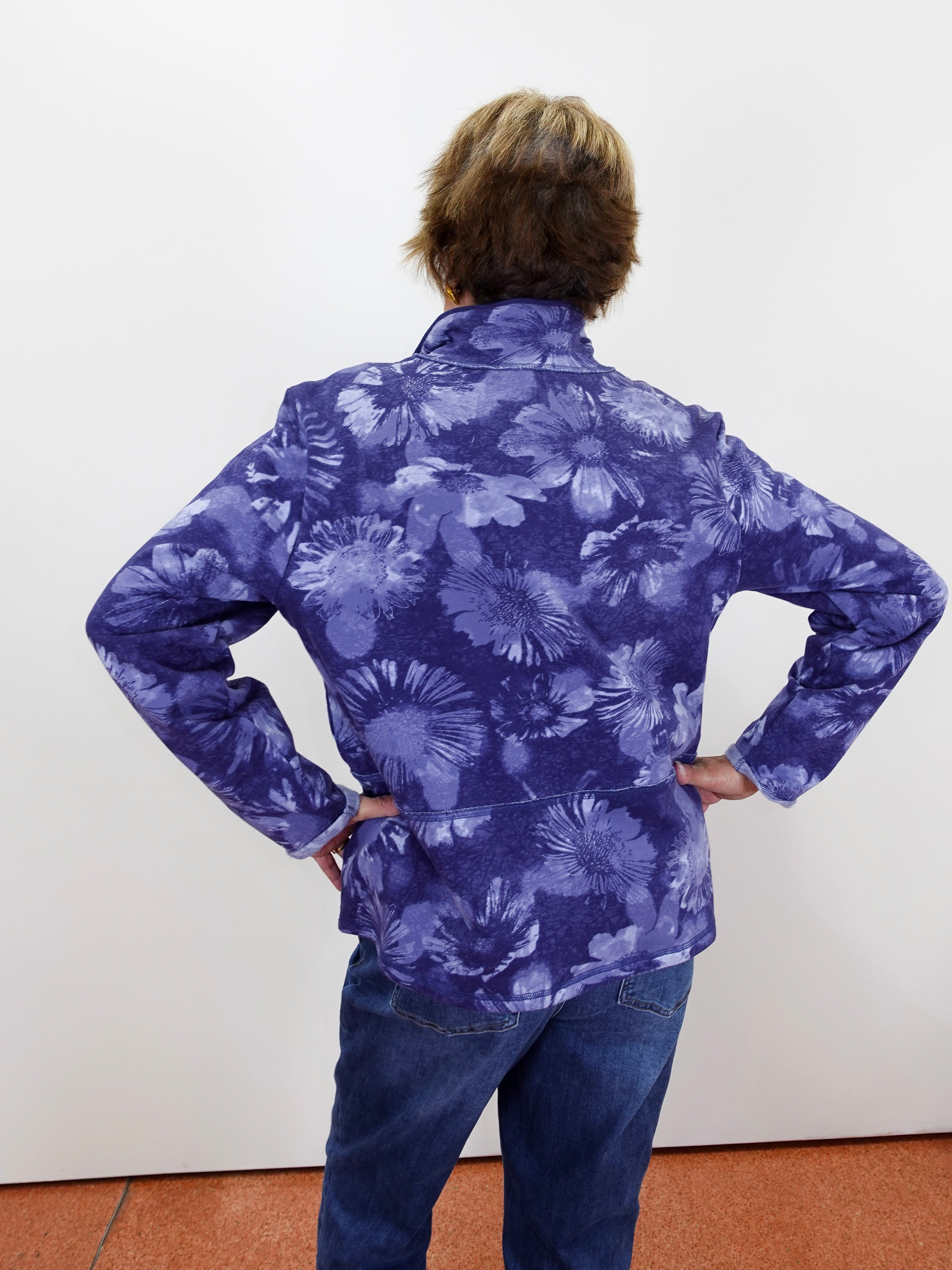 Floral Fleece Quarter Zip PullOver - TresChicTexas