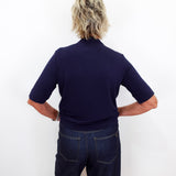 Funnel Neck Elbow Sleeve Knit Top - TresChicTexas