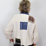 Patchwork 3/4 Sleeve Cardigan