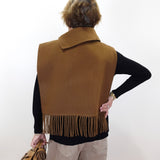 Fringe Poncho W/ Collar