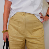 FOIL LINEN STRETCH SHORT