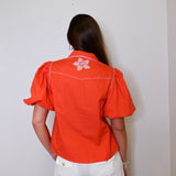 Puff Sleeve Embroidered Blouse