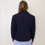 DBL BREASTED BLAZER W/ ATTACHED SHIRT CUFF