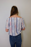 SHORT SLEEVE PEASANT BLOUSE