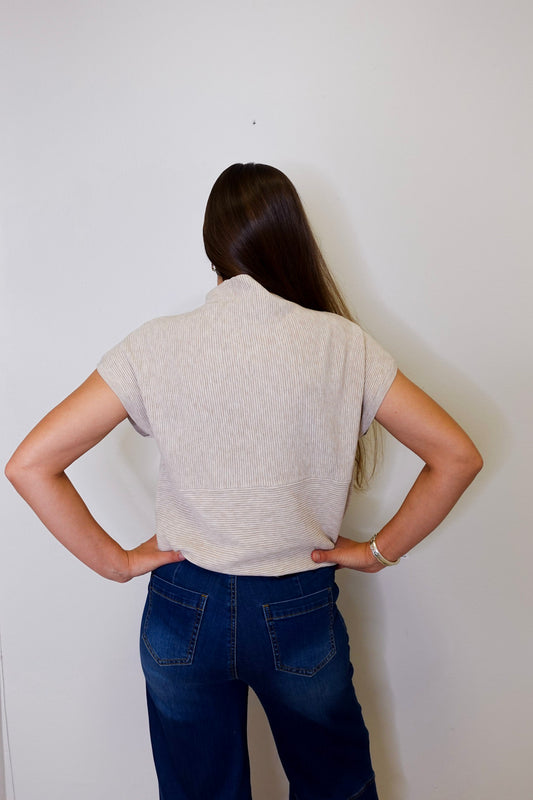Ottoman Cap Sleeve Sweater Vest