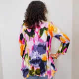 Tissue Crinkle Drape Collar Tunic
