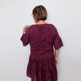Mixed Pattern Eyelet Dress