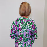 Smocked Slv V-Neck Blouse