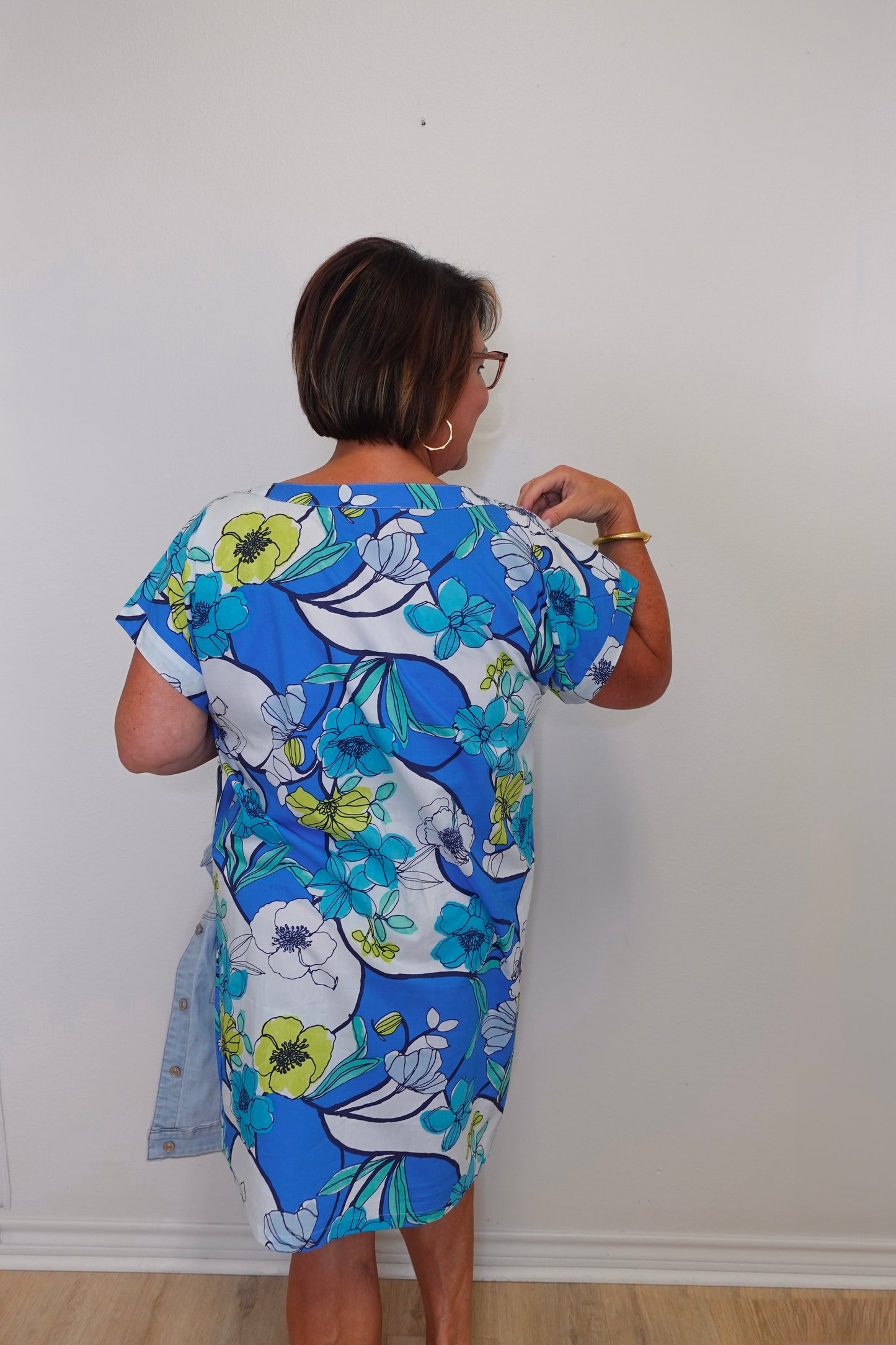 Coastal Cotton Kaftan Dress