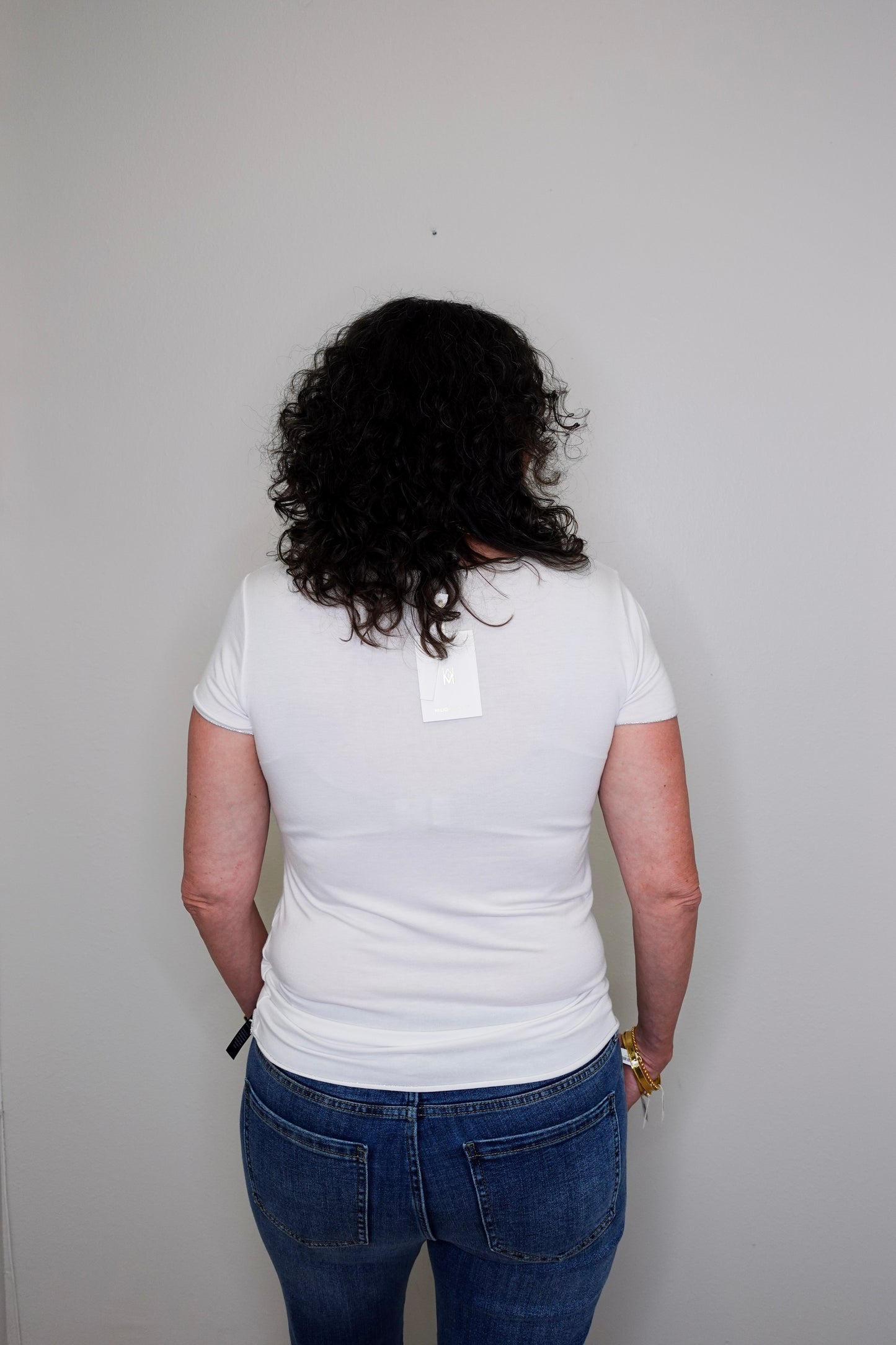 Scoop Neck Lurex Trim Tee