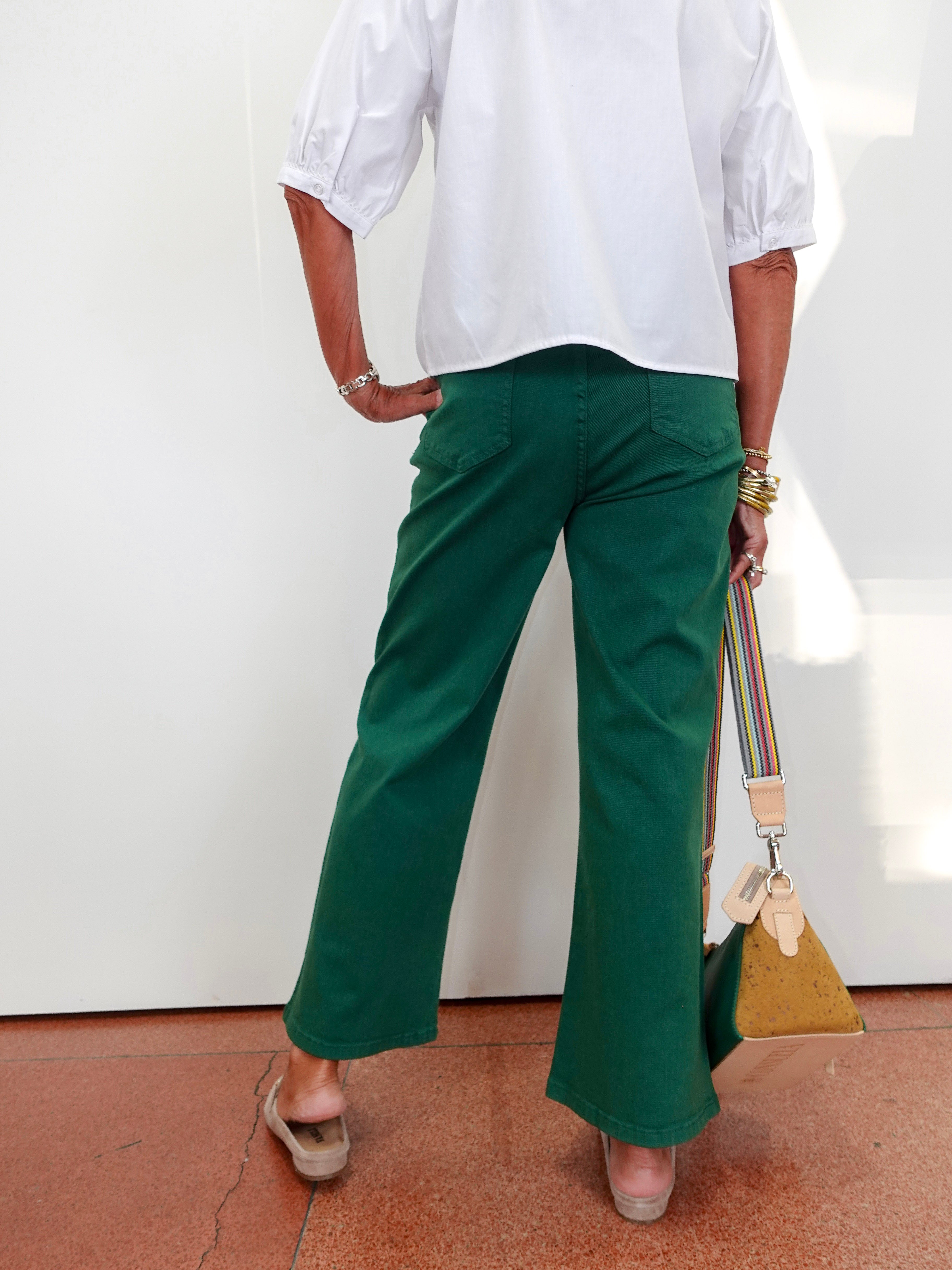 Emerald Wide Leg Crop Pant - TresChicTexas