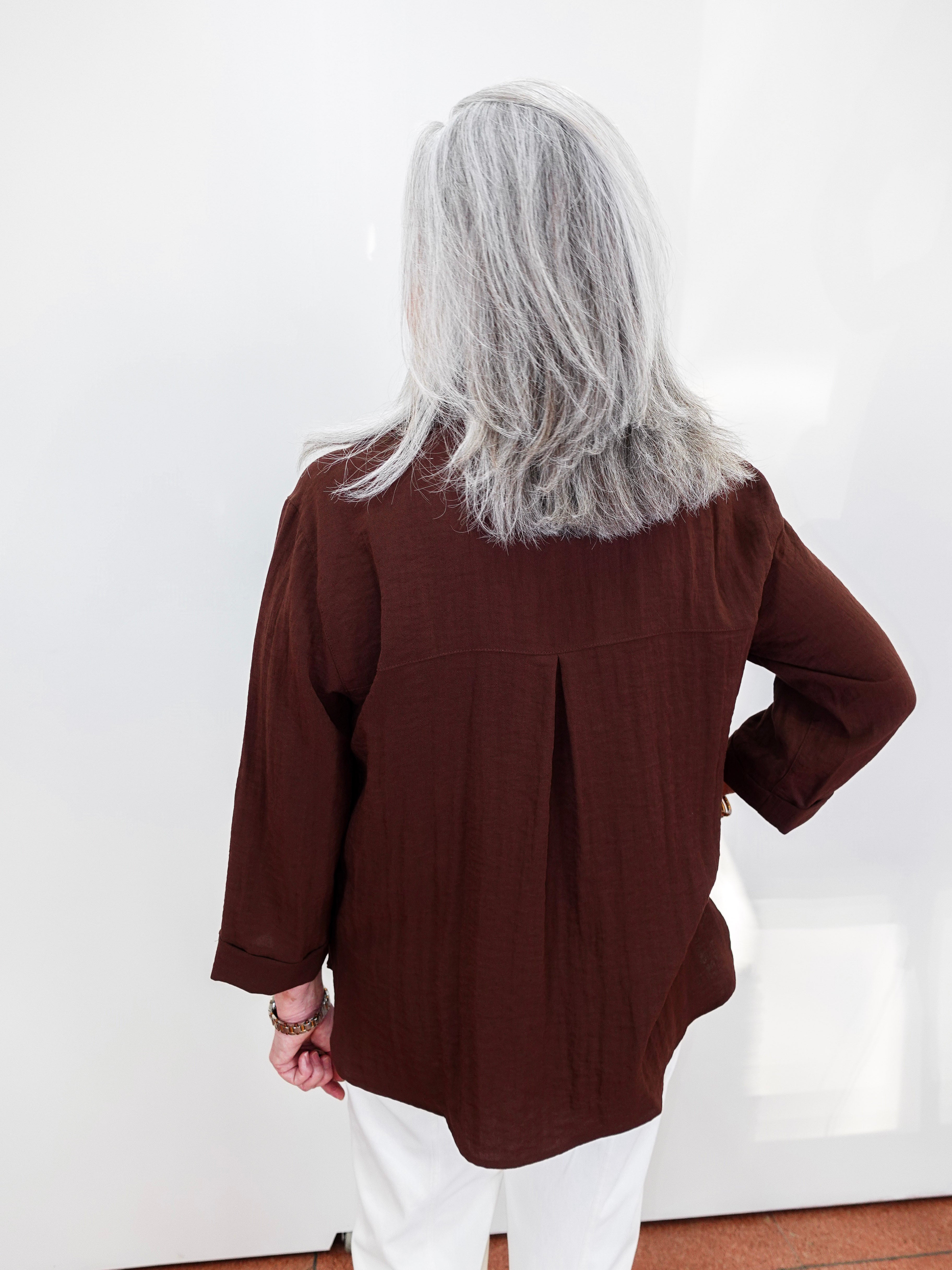 3/4 Sleeve Button Down Blouse - TresChicTexas