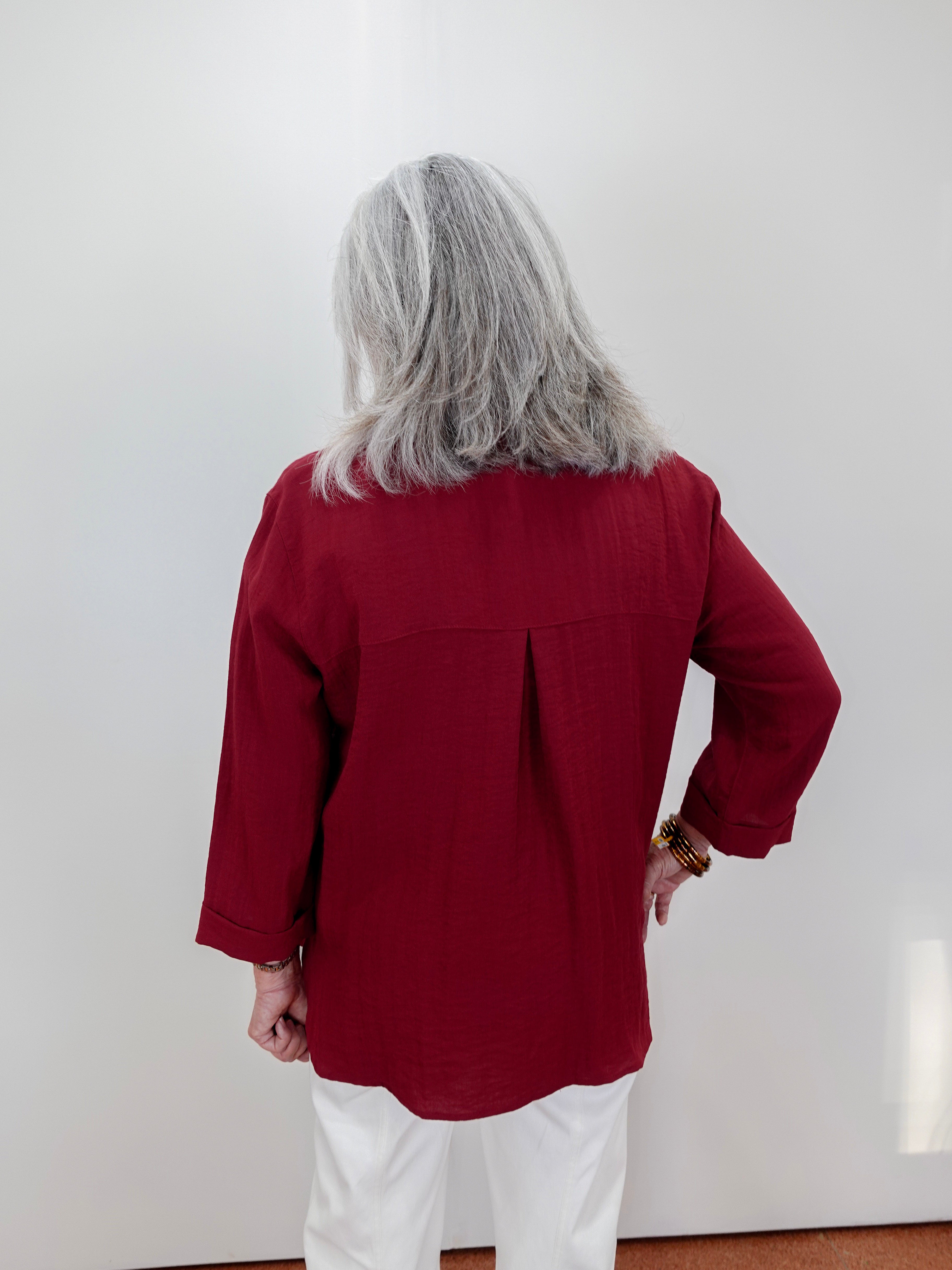 3/4 Sleeve Button Down Blouse - TresChicTexas