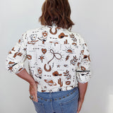 Print Button Up Shirt Jacket