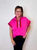 COLOR BLOCK POPPY PULLOVER TOP