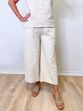 TEXTURED CROPPED WIDE LEG PANT