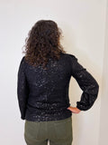 SEQUINED COWL NECK TOP