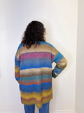 STRIPED SPACE DYE CARDIGAN