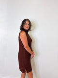 SLEEVELESS MARSALA SWEATER DRESS