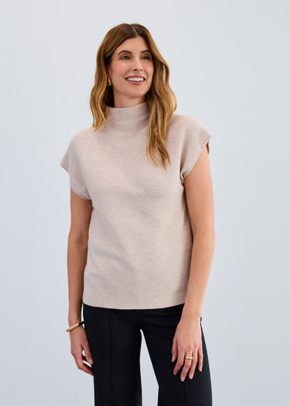Ottoman Cap Sleeve Sweater Vest