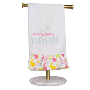 WELCOME BECKER BUNNY RUFFLE HAND TOWEL