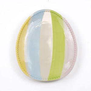 CANDY STRIPE EGG SHAPED PLATE